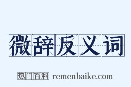 微辞反义词是什么意思的图片